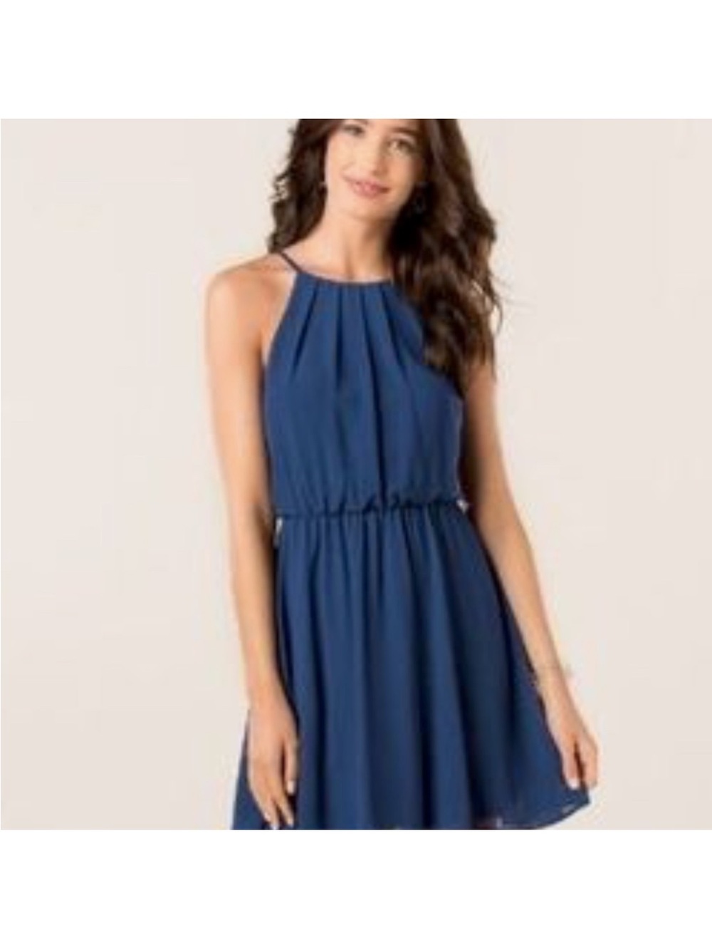 Lush from Francesca’s Navy Halter Mini Dress